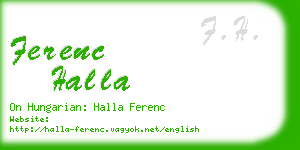 ferenc halla business card